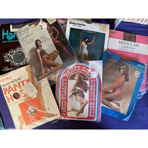 Vintage Lot Panty Hose Nylons 60's 70's New Old Stock Small Medium That Girl